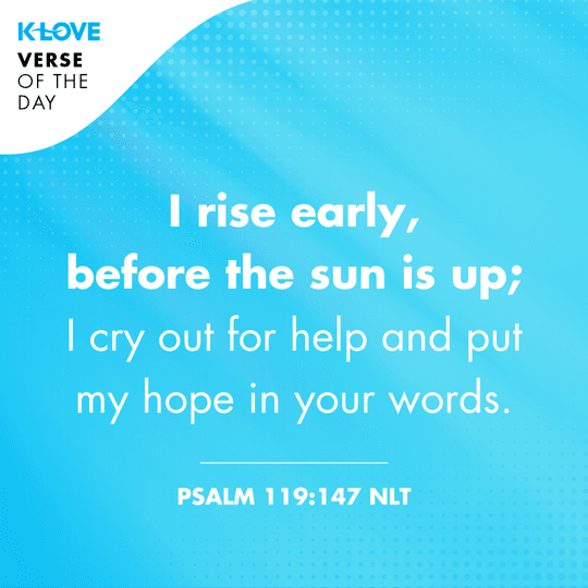 I rise early, before the sun is up; I cry out for help and put my hope in your words.